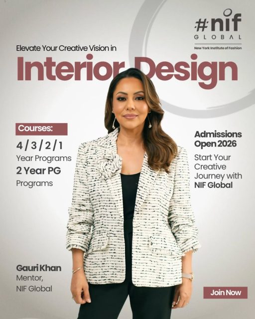 Step into a world where creativity shapes experiences and design becomes a way of thinking.
Guided by the vision of mentor Gauri Khan, explore the art of transforming spaces with purpose and style.
Admissions Open 2026.
#NIFGlobal #InteriorDesign #DesignInspiration #CreativeCareers