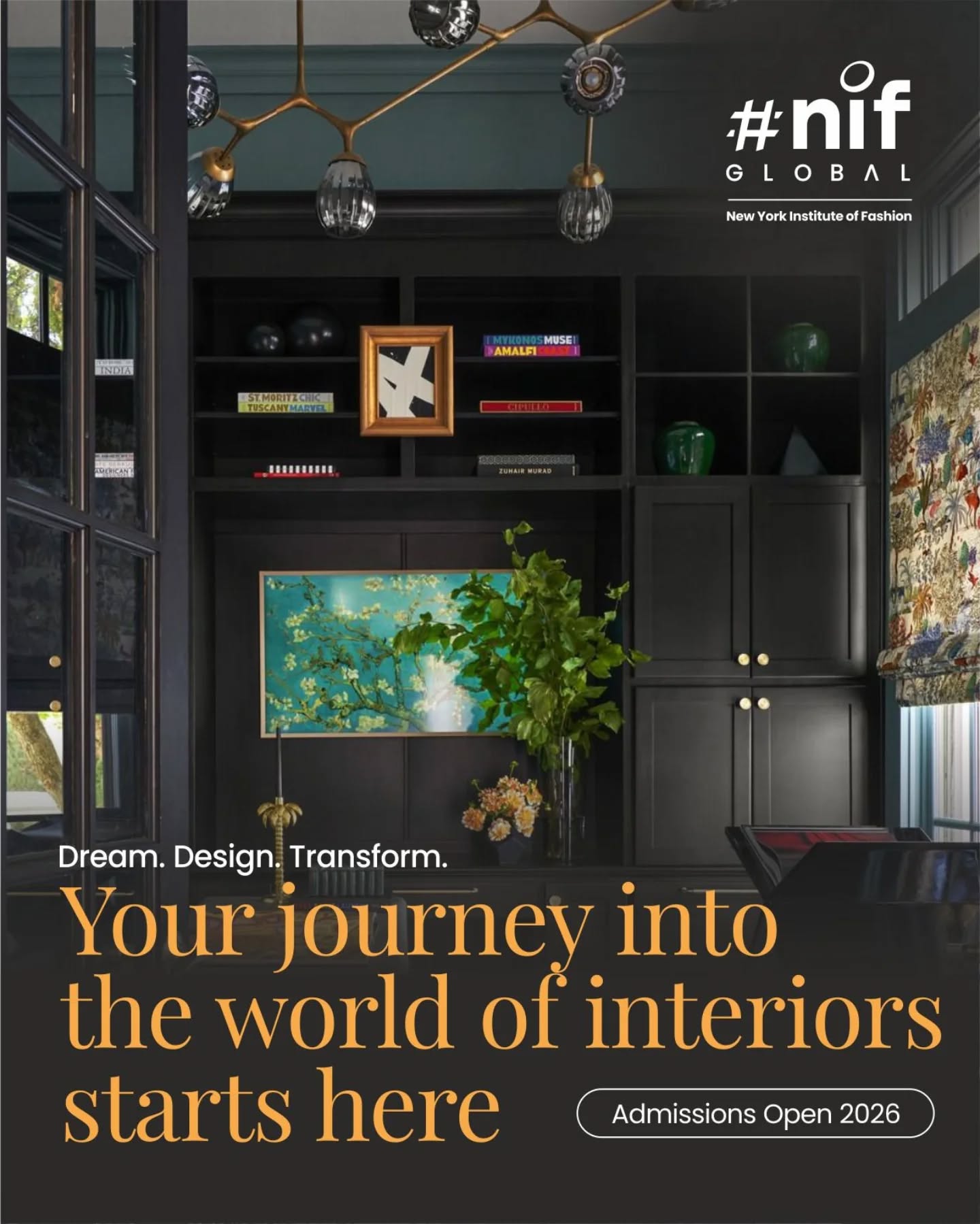 Create spaces that inspire, comfort & transform. 

Begin your journey into the world of interiors with NIF Global.
Admissions Open 2026.

#NIFGlobal #NifglobalJodhpur #InteriorDesign #AdmissionsOpen2026 #DesignYourFuture