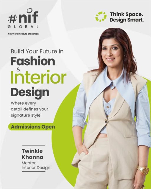 Admissions Open 2026
Begin your creative journey with NIF Global Mentor Twinkle Khanna and explore the world of innovative interior design.
Design spaces that reflect style, purpose, and personality.
Enroll now for Interior Design Programs.
#NIFGlobal #TwinkleKhanna #NIFGlobalMentor #AdmissionsOpen2026 #InteriorDesign