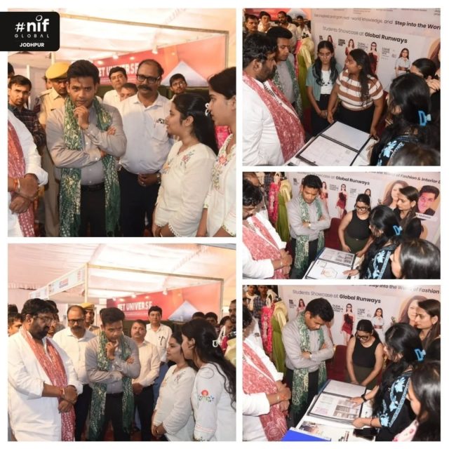 An interactive educational fair was organized by Dainik Bhasker where students of NIF Global Jodhpur had the opportunity to interact with Shri Alok Ranjan District Collector Jodhpur and Former Jda Chairman Shri Mahendra Singh Rathore.

During the interaction, the students shared insights about the Fashion Design and Interior Design courses offered at NIF Global. They also presented their creative work, portfolios, and design presentations, showcasing their talent, innovation, and practical learning experience.

#NifGlobalJodhpur #FashionDesign 
#InteriorDesign 
#EducationalFair
#AdmissionOpen