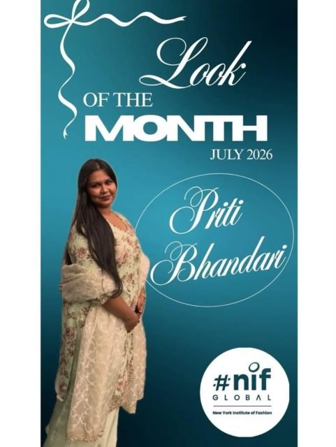 Style is not just what you wear, it is how you express who you are. ✨
Congratulations Priti Bhandari @priti1806_ on being crowned Look of the Month – July 2026 at NIF Global Jodhpur.
Keep inspiring with your elegance, creativity, and fashion-forward spirit. 🌙🤍
#LookOfTheMonth #NIFGlobalJodhpur #FashionAesthetics #FutureDesigner #FashionInspiration