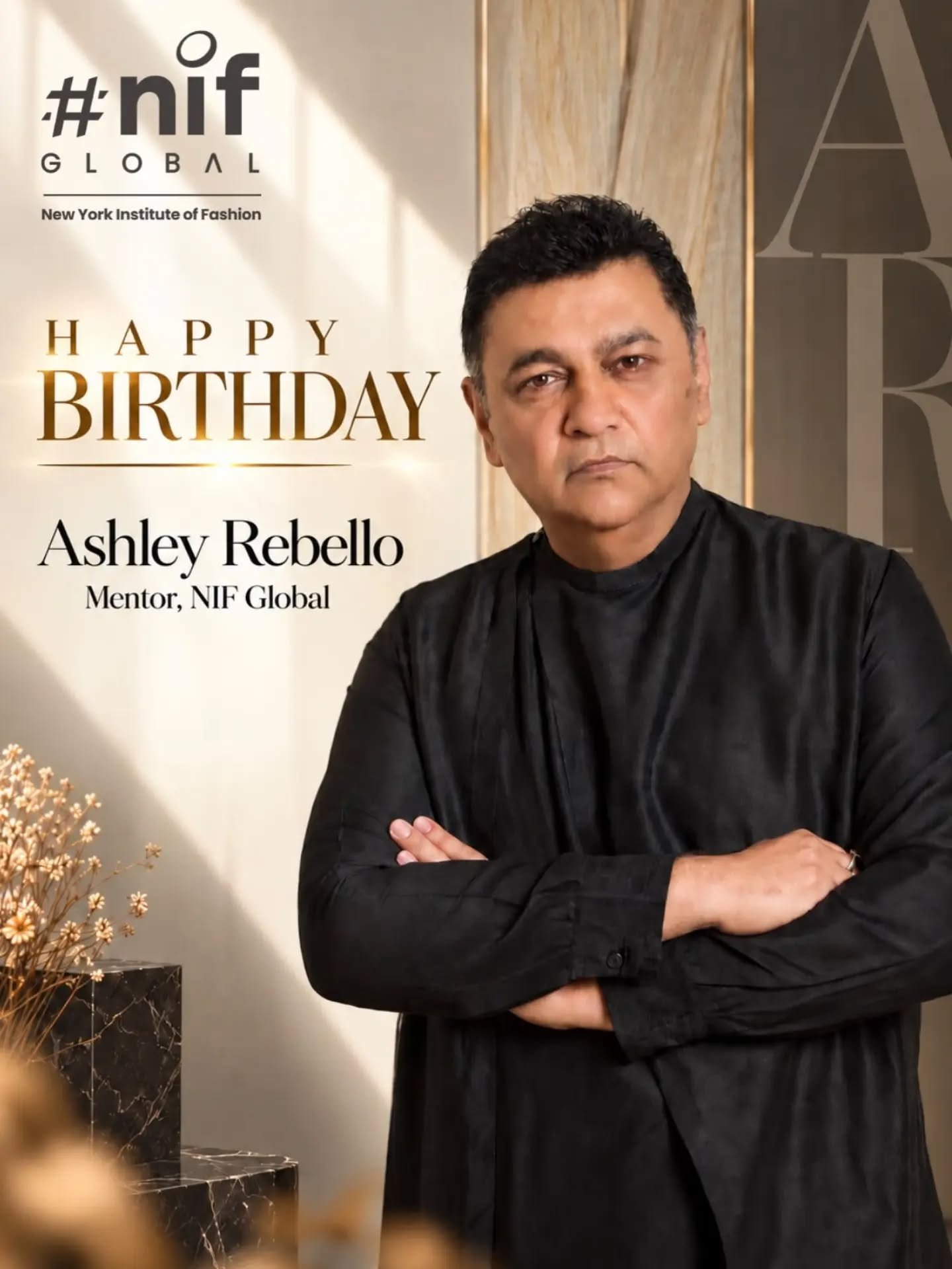 Happy Birthday NIF Global Mentor Ashley Rebello!
@ashley_rebello
Your exceptional creativity, distinctive vision, and passion for design continue to inspire and shape the next generation of creative talent.
Wishing you a wonderful year ahead filled with success, joy, and limitless creative inspiration!
#HappyBirthday #AshleyRebello #NIFGlobal #CelebrityMentor #DesignInspiration