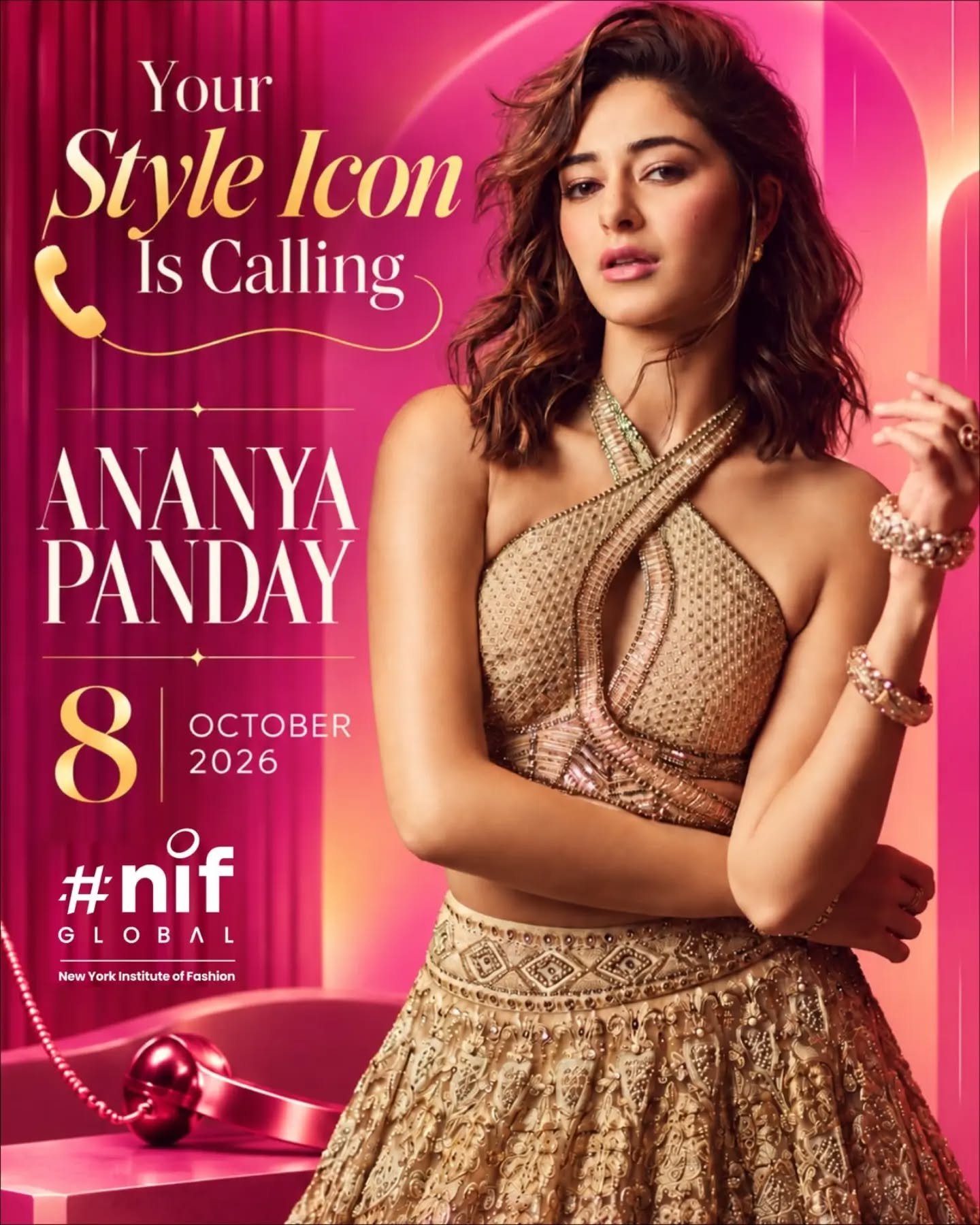 Get ready to meet our Style Icon, Ananya Panday, for a day filled with design, fresh perspectives and inspiring conversations.
8 October 2026
Save the date. An experience with one of the most exciting style voices of the new generation awaits.
@ananyapanday
#NIFGlobal #AnanyaPanday #StyleIcon #SaveTheDate